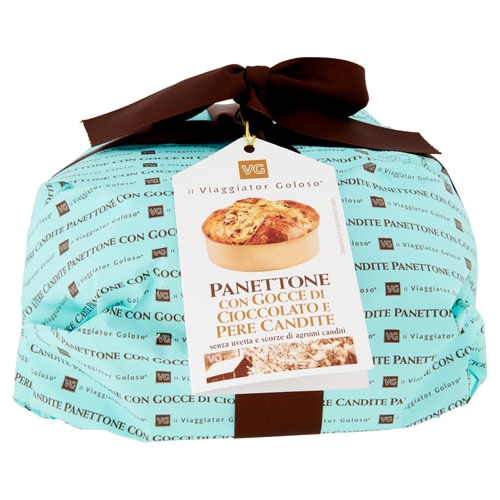 Panettone con gocce di cioccolato e pere candite - il Viaggiator Goloso®